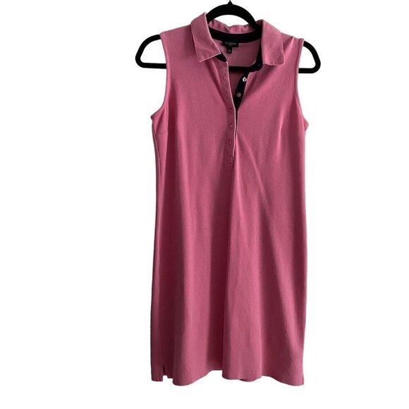 Talbots Petites Women SZ MP Pink Sleeveless Collared Polo Style Shirt Dress - Picture 2 of 8